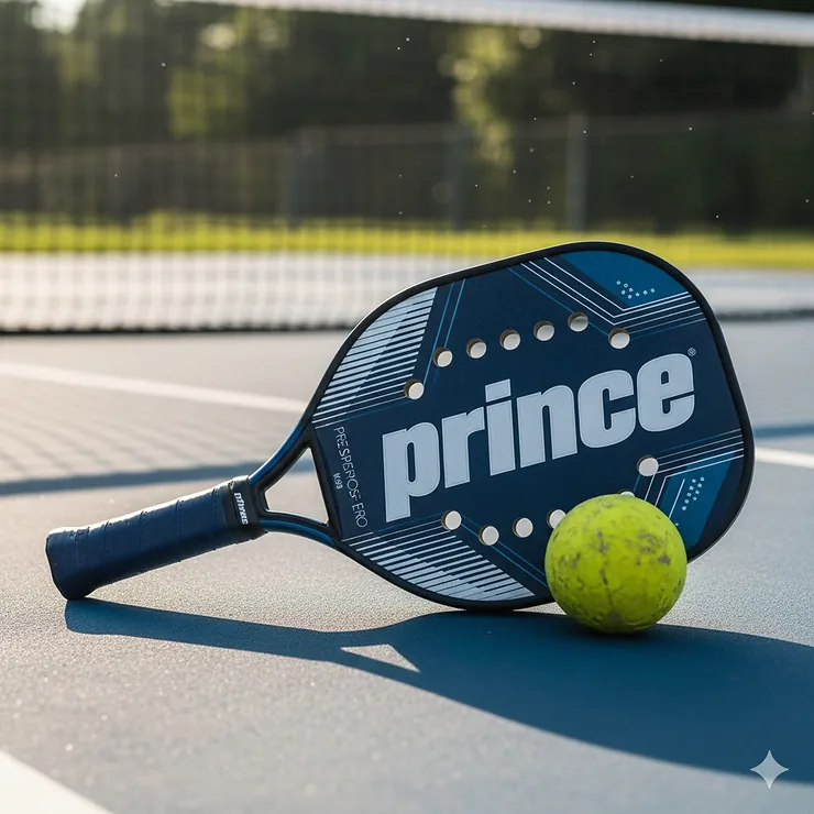 Prince Response Pro pickleball paddle, known for its unique rounded shape and oversized sweet spot, designed for control and power.